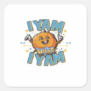 Sticker Carré Je Yam Ce Que Je Yam Design Classique Pour Thanksg