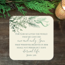 Jean 3:16 Bible Personnalisée Unique Verdure Noël