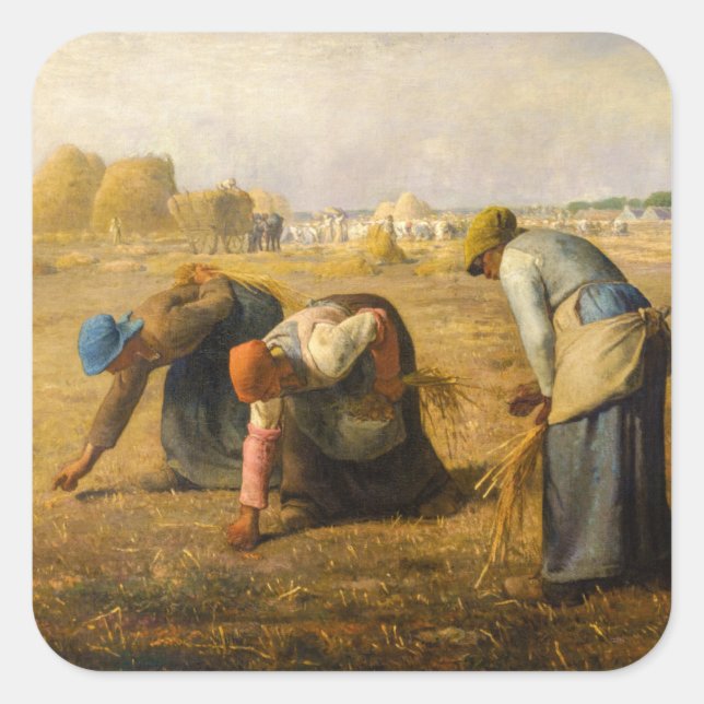 Sticker Carré Jean-François Millet - Les Gleaners (Devant)