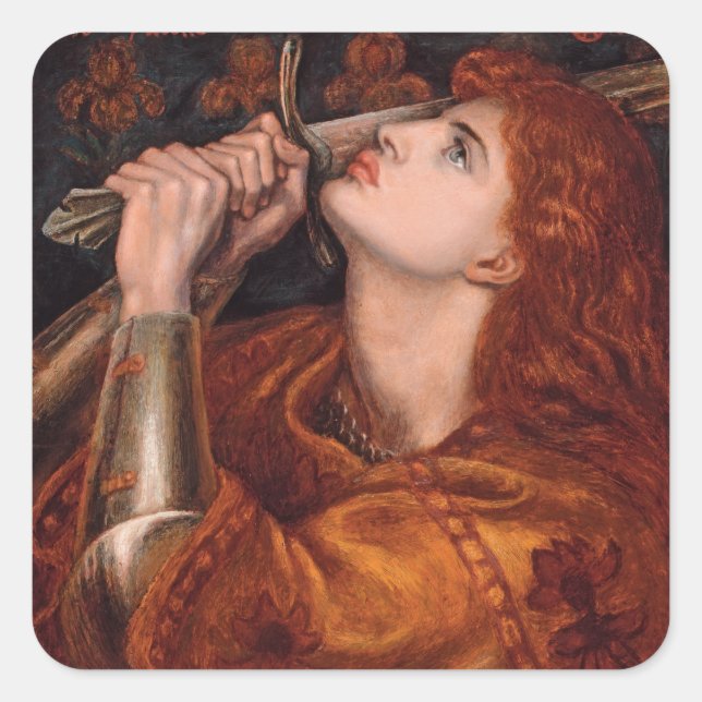 Sticker Carré Jeanne d'Arc, c. 1882 par Dante Gabriel Rossetti (Devant)