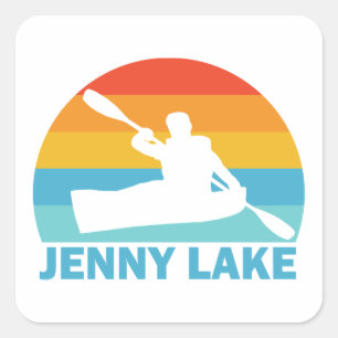 Sticker Carré Jenny Lake Grand Teton National Park Kayak