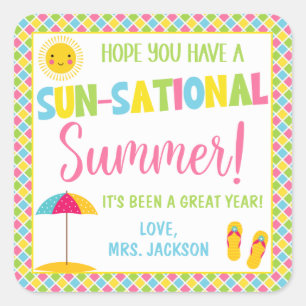 Sticker Carré J'espère que vous avez un été soleil