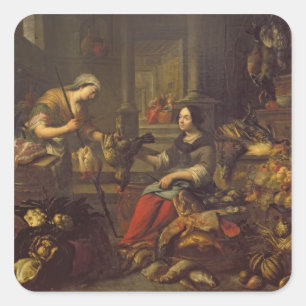 Sticker Carré Jésus à la maison de Martha et de Mary 2