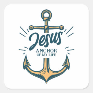 Sticker Carré Jésus Ancre de ma vie