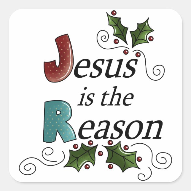 Sticker Carré Jésus est la raison (Devant)