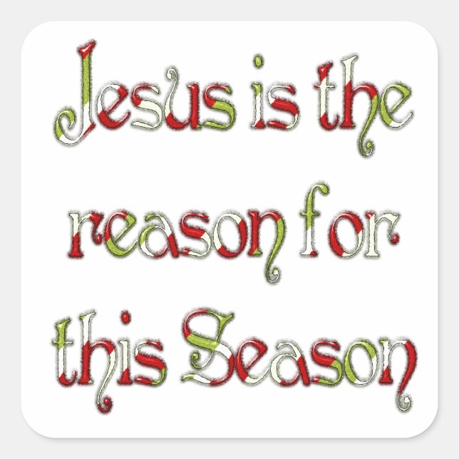 Sticker Carré Jésus est la raison de la saison (Devant)