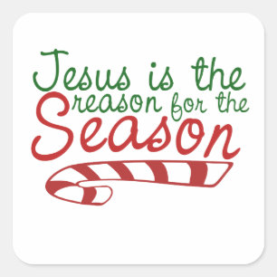 Sticker Carré Jésus est la raison de la saison