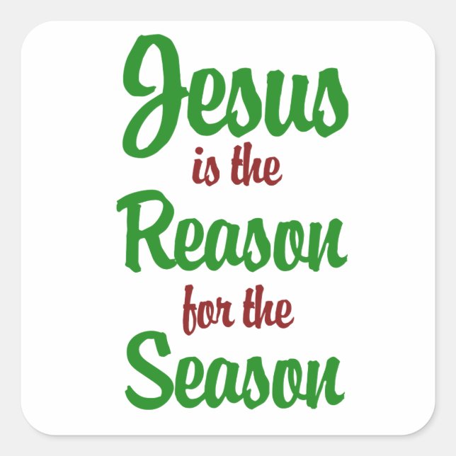 Sticker Carré Jésus est la raison de la saison (Devant)
