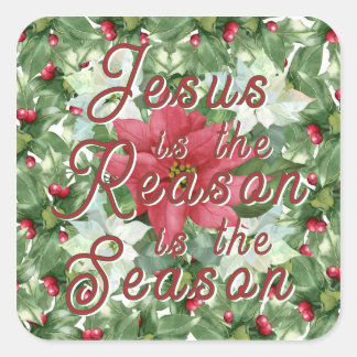Sticker Carré Jésus est la raison de la saison