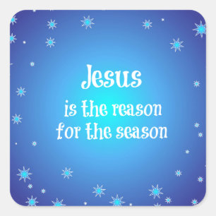 Sticker Carré Jésus est la raison de Noël de saison