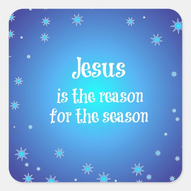 Sticker Carré Jésus est la raison de Noël de saison (Devant)