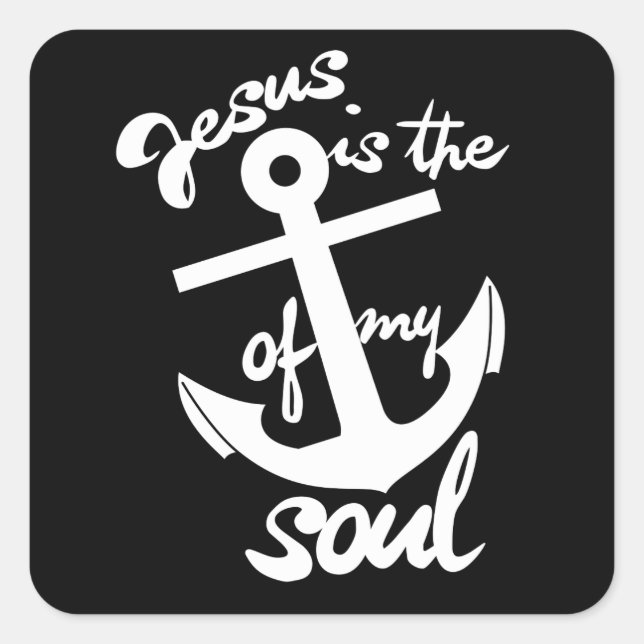 Sticker Carré Jésus est l'ancre de mon âme (Devant)