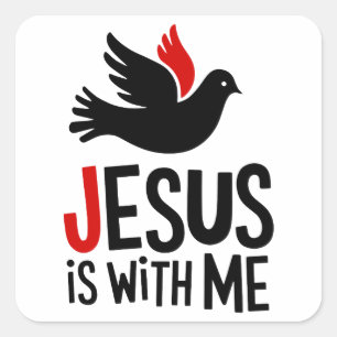 Sticker Carré Jésus est mon guitare