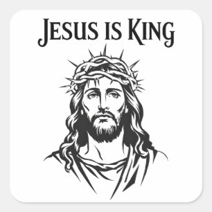 Sticker Carré Jésus est roi