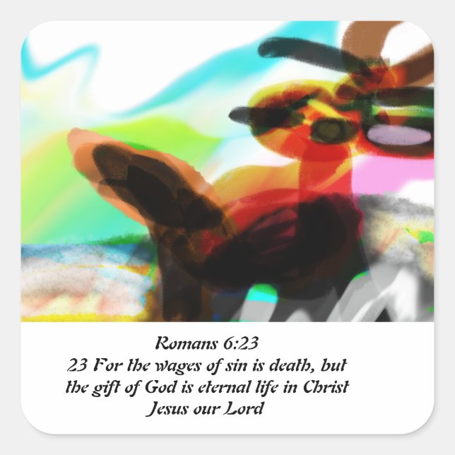 Sticker Carré jesus love joy (Devant)