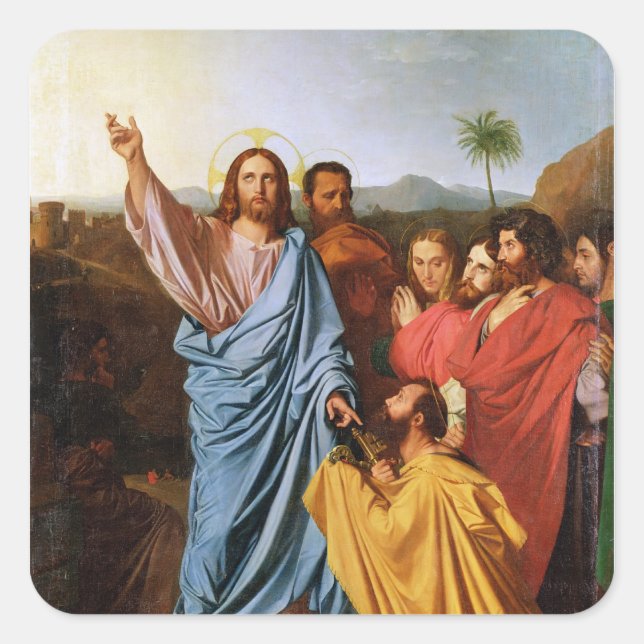 Sticker Carré Jésus renvoyant les clés à St Peter, 1820 (Devant)