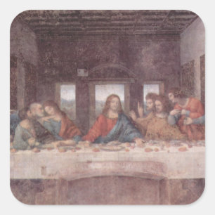 Sticker Carré Jésus "Yeshoua" La Dernière Cène, Léonard de Vinci