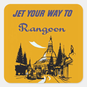 Sticker Carré Jetez votre chemin vers Rangoon