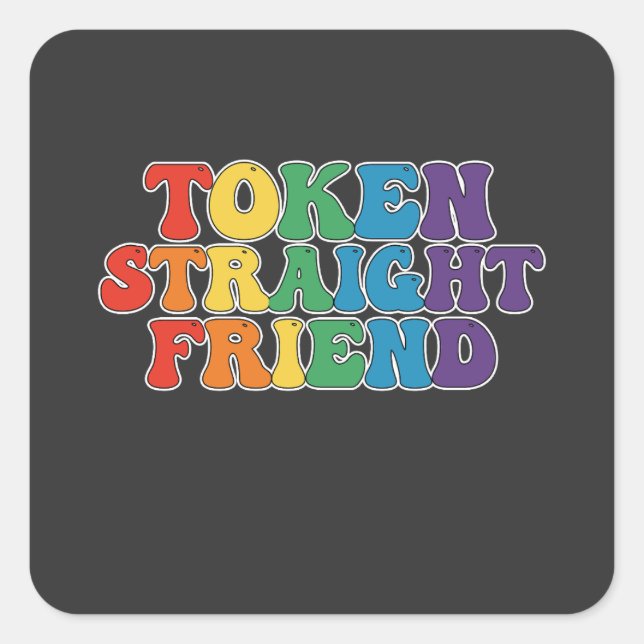 Sticker Carré Jeton super LGBT Pride (Devant)