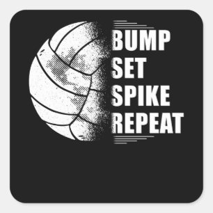 Sticker Carré Jeu de bosses de volleyball Spike Répétition