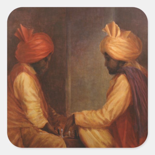 Sticker Carré Jeu d'échecs (Devant)