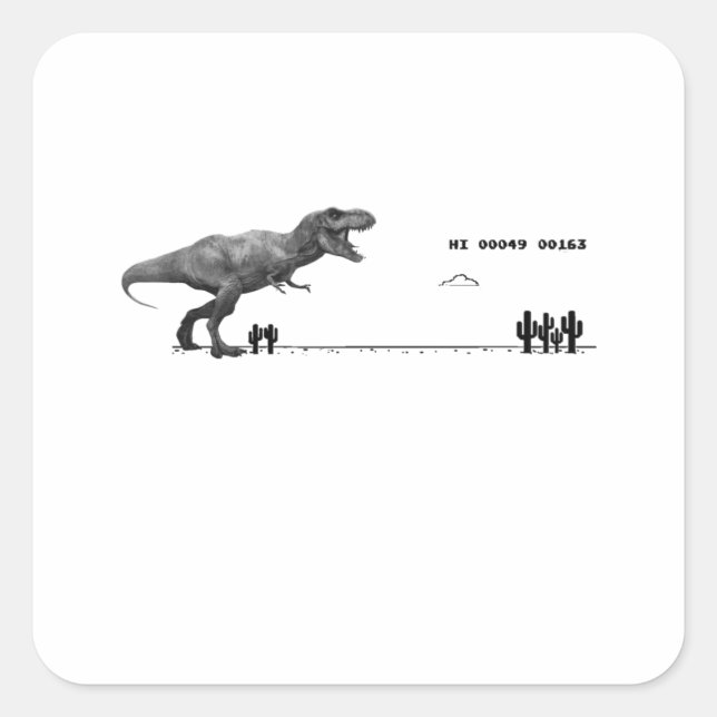 Sticker Carré Jeu Dino - T-rex (Devant)