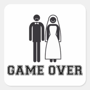 Sticker Carré Jeu, mariée et mariée, couple mariage