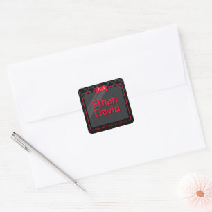 Sticker Carré JEU MODERNE tendance cool fun noir rouge