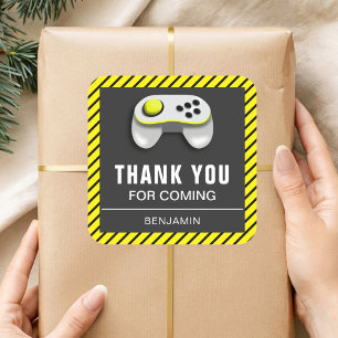 Sticker Carré Jeu Vidéo moderne Anniversaire Fête Favoriser Stic