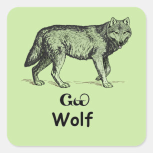 Sticker Carré Jeune loup de Cherokee