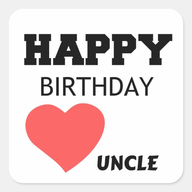 STICKER CARRÉ JEUX ONCLE D'ANNIVERSAIRE (Devant)