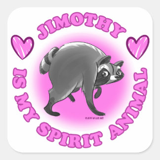 Sticker Carré JIMOTHY EST MON ANIMAL SPIRITUEL(Pink)
