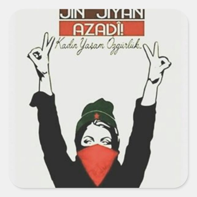 Sticker Carré Jin Jiyan Azadi (Devant)