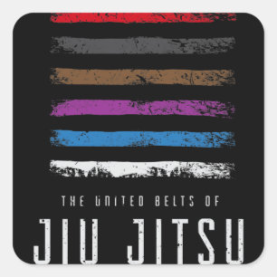 Sticker Carré Jiu Jitsu Design Ceintures unifiées Jiu Jitsu avec