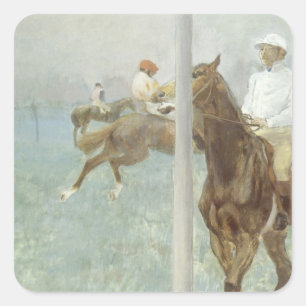 Sticker Carré Jockeys avant la course par Edgar Degas
