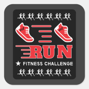 Sticker Carré Jogging Obtenir Fit Motivation Support Mug Thailer