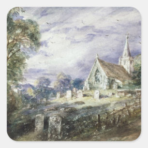 Sticker Carré John Constable   Église Stoke Poges