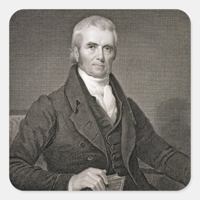Sticker Carré John Marshall (1755-1835), gravé par Asher Brown (Devant)