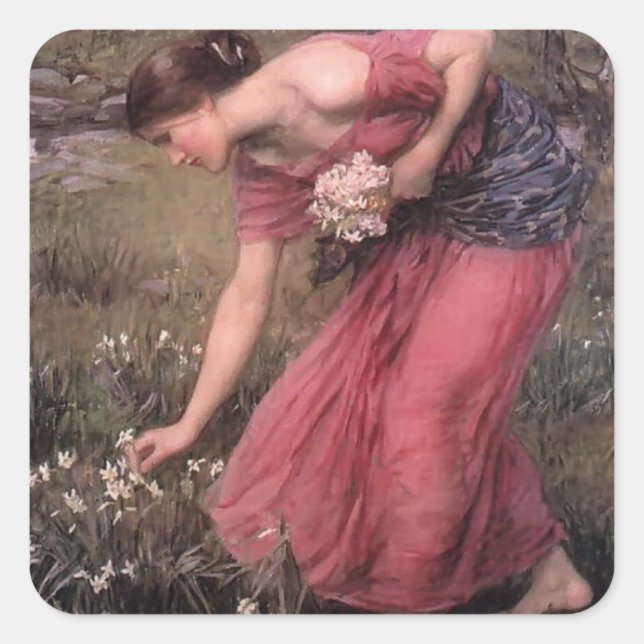 Sticker Carré John William Waterhouse - Narcissus (Devant)