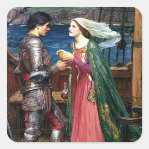 Sticker Carré John William Waterhouse Tristan et Isolde
