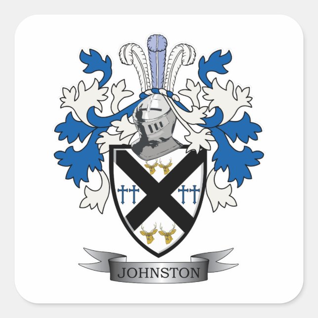 Sticker Carré Johnston Family Crest Coat of Arms (Devant)