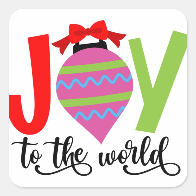 Sticker Carré Joie à la chanson de Noël mondiale (Devant)