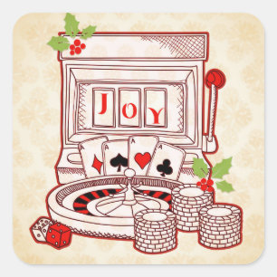 Sticker Carré Joie de casino de vacances