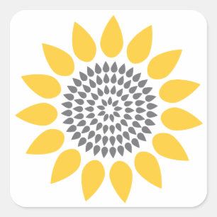 Sticker Carré Joint élégant d'enveloppe de tournesol