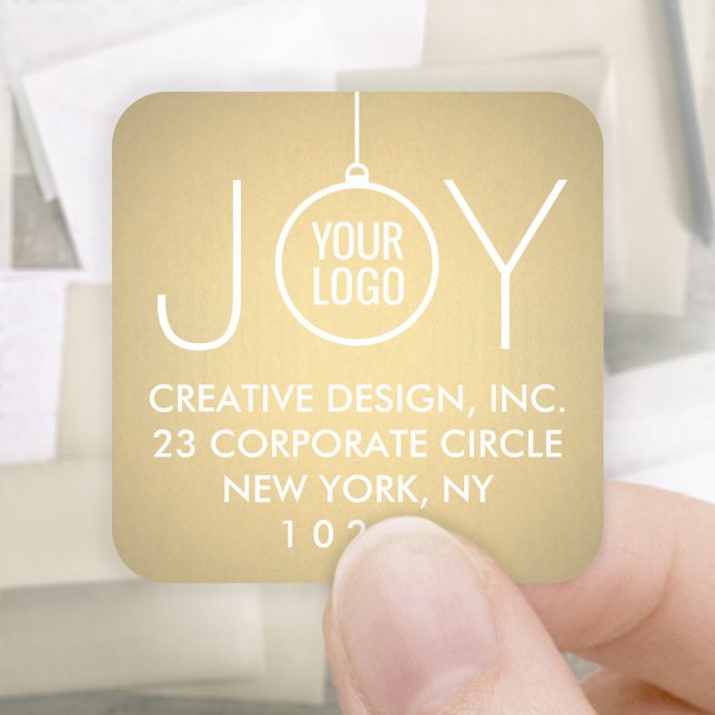 Sticker Carré JOIR Votre Logo Faux Gold Foil Retourner Adresse É (Créateur téléchargé)