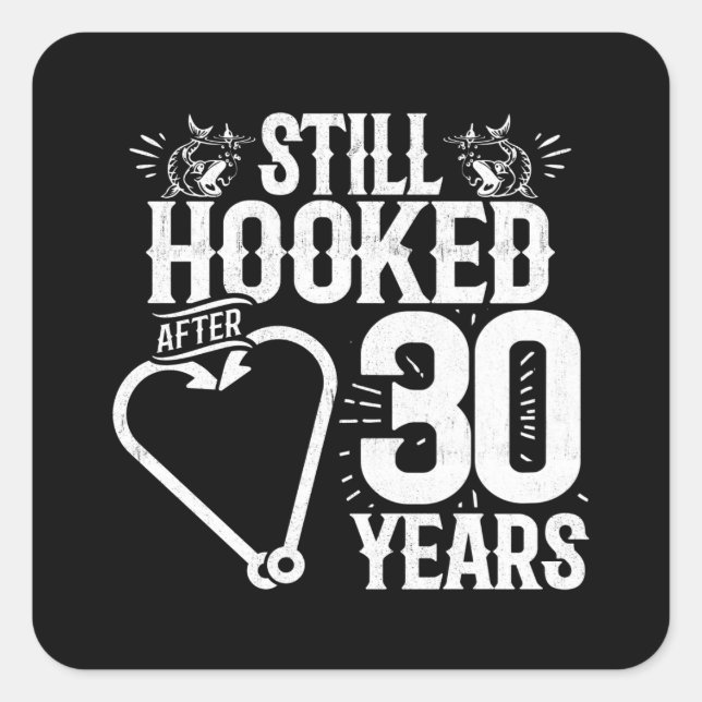 Sticker Carré Joli 30e Anniversaire de Mariage pour couples mari (Devant)