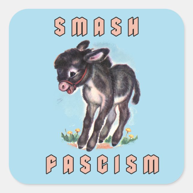 Sticker Carré Joli âne rétro - Fascisme de mash (Devant)