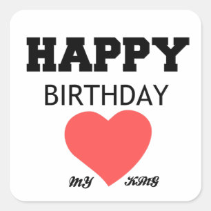 STICKER CARRÉ JOLI ANNIVERSAIRE MON ROI
