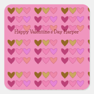 Sticker Carré Joli Coeur Coloré Saint-Valentin