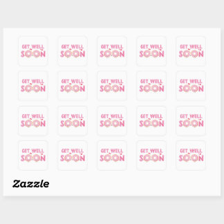 Sticker Carré Joli Donut Remets-toi vite